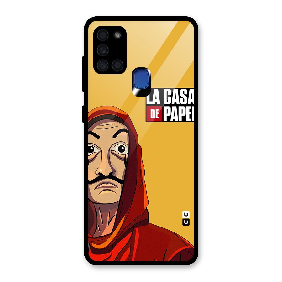 Money Heist La Casa De Papel Glass Back Case for Galaxy A21s