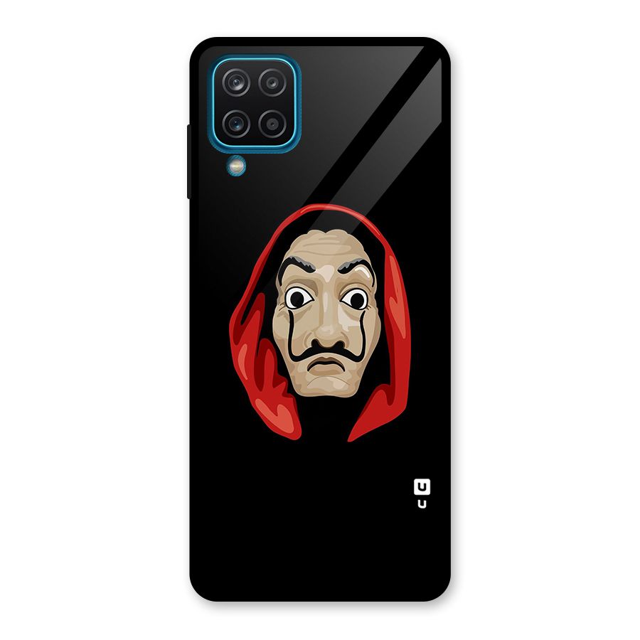 Money Heist Mask Glass Back Case for Galaxy A12