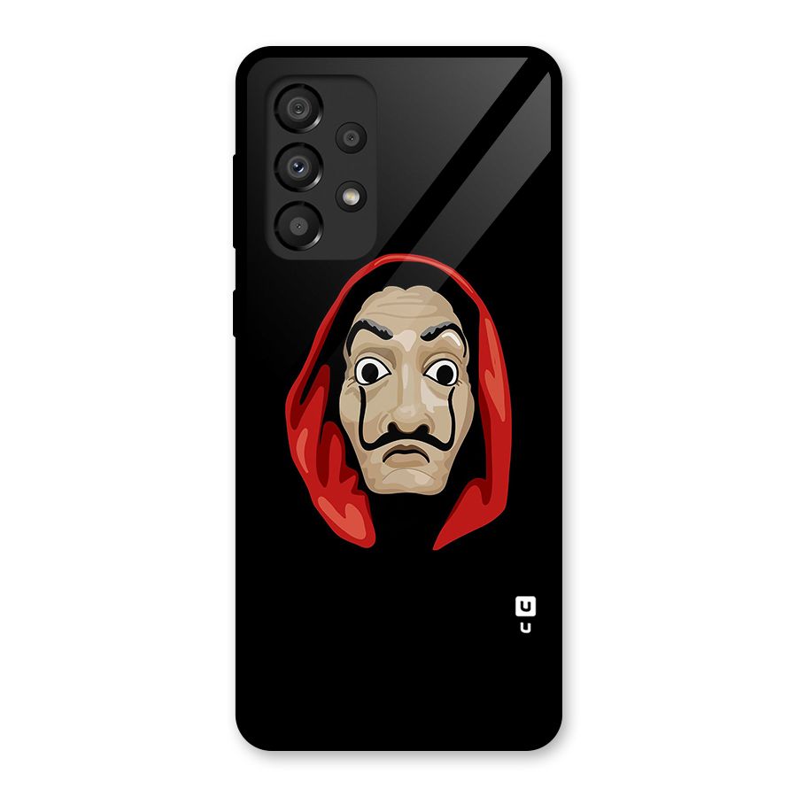 Money Heist Mask Glass Back Case for Galaxy A33 5G