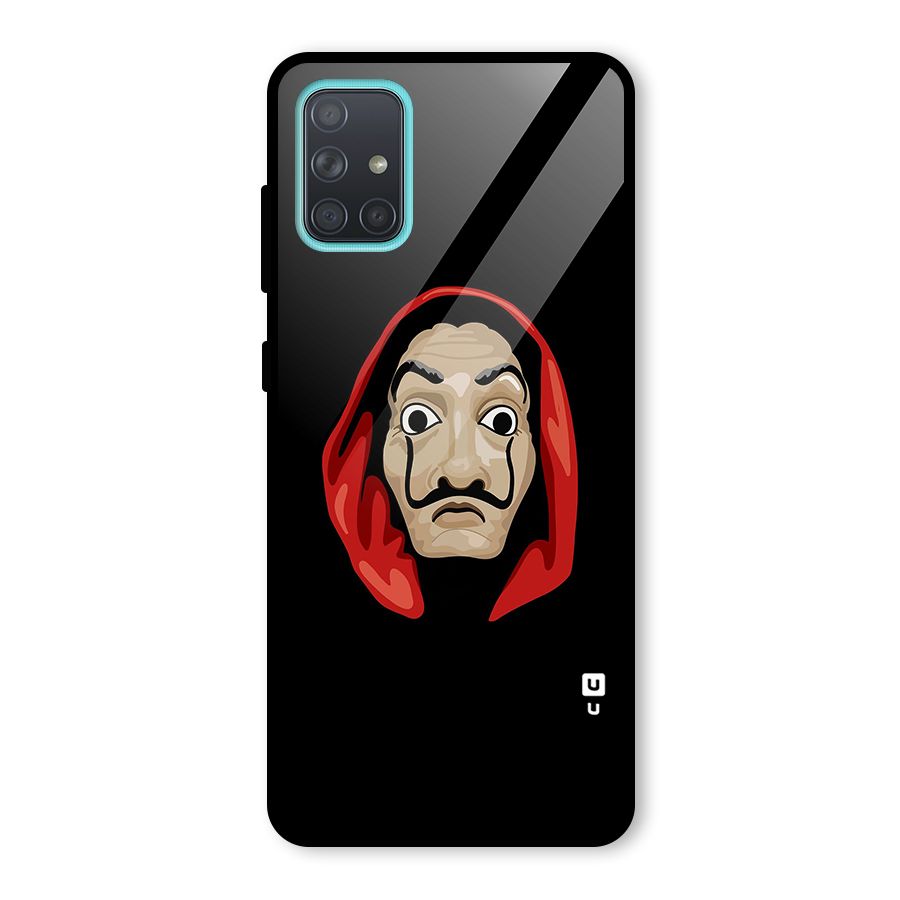 Money Heist Mask Glass Back Case for Galaxy A71