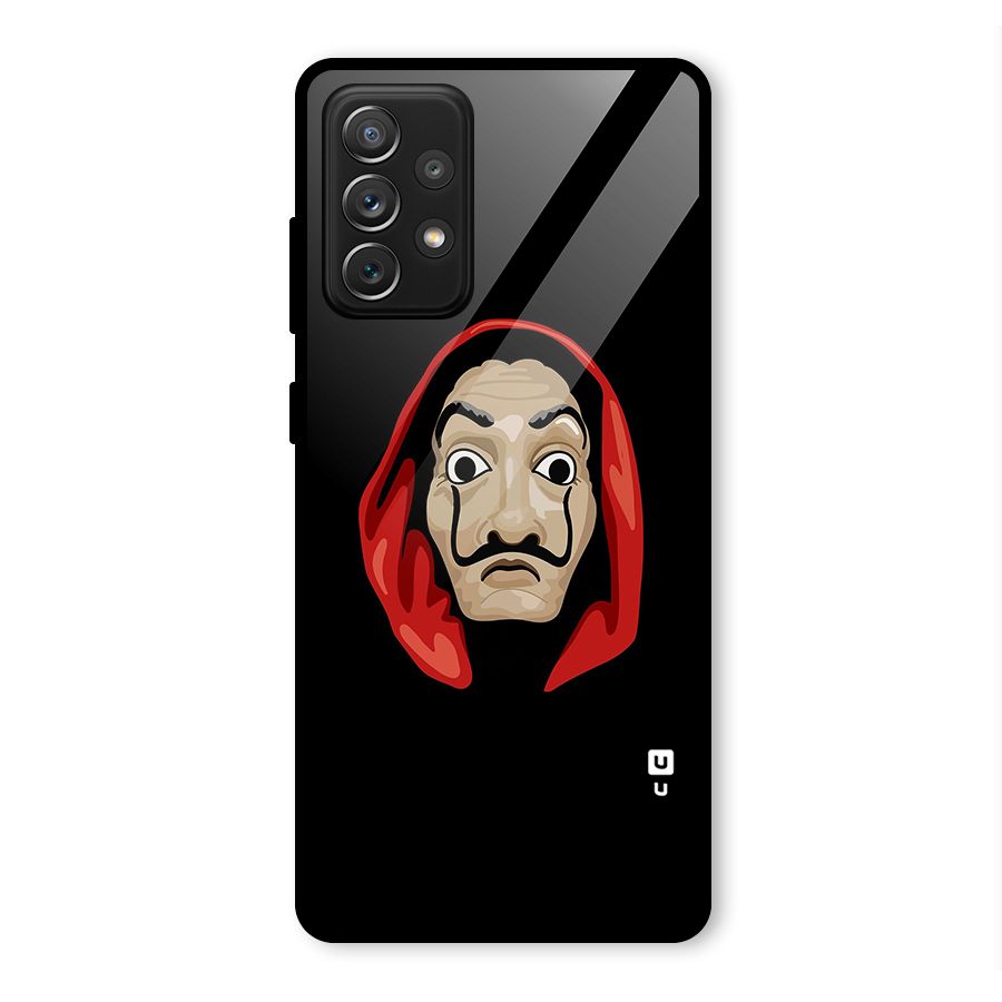 Money Heist Mask Glass Back Case for Galaxy A72