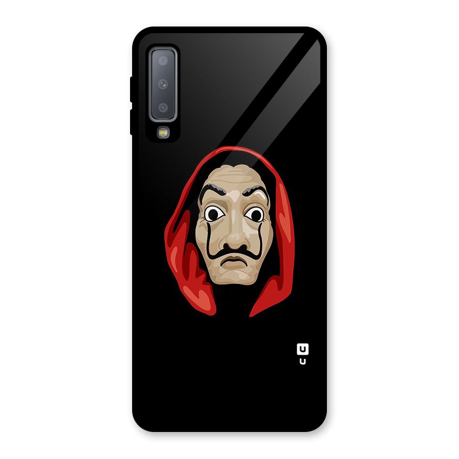 Money Heist Mask Glass Back Case for Galaxy A7 (2018)