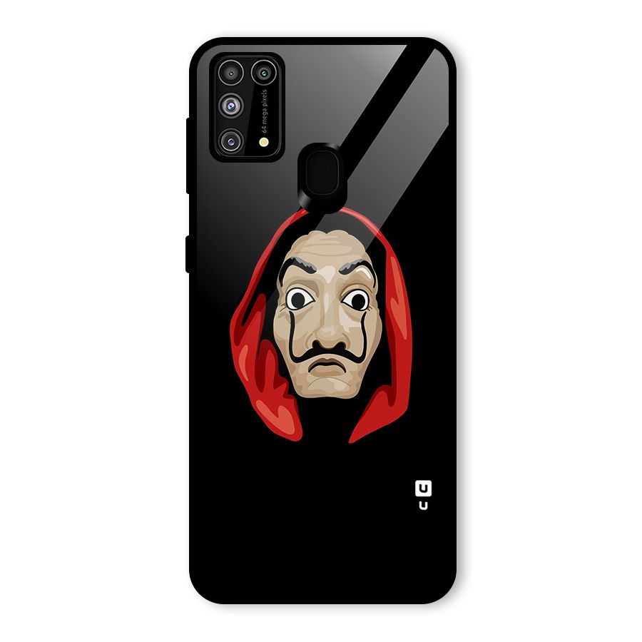 Money Heist Mask Glass Back Case for Galaxy F41