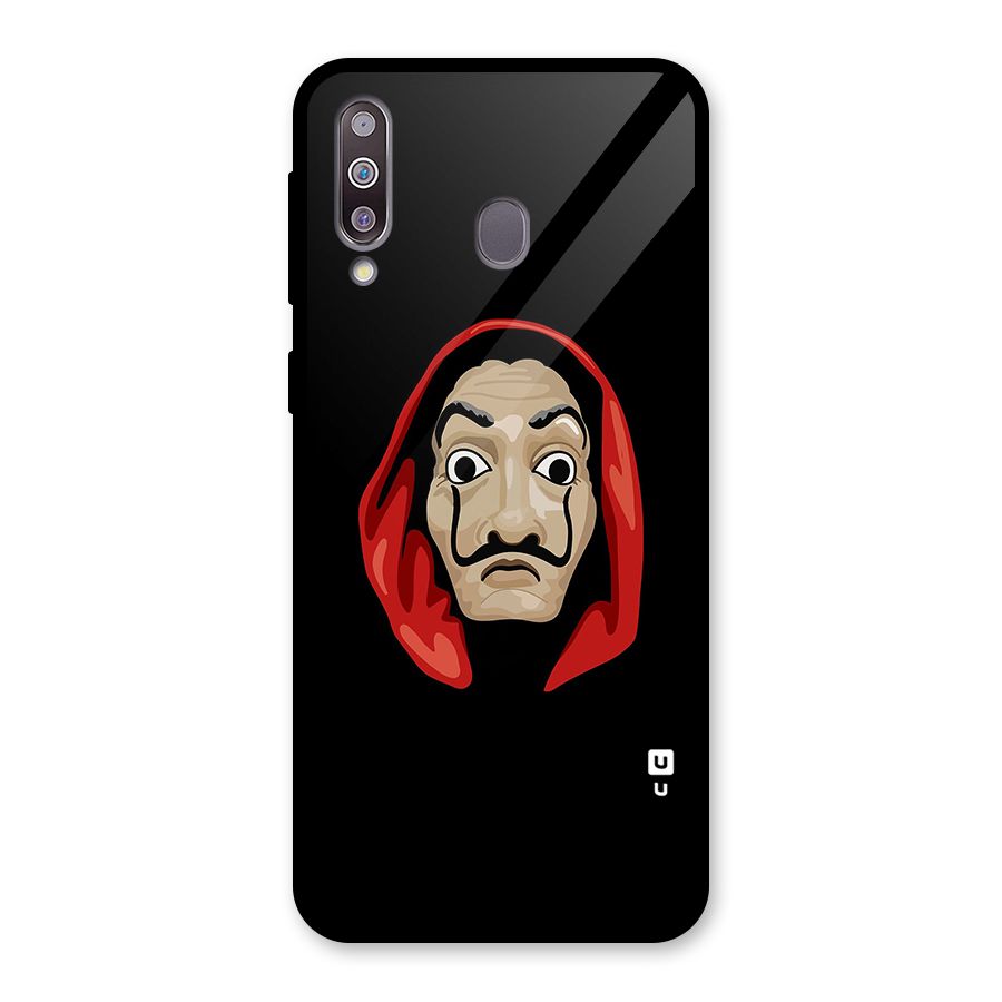 Money Heist Mask Glass Back Case for Galaxy M30