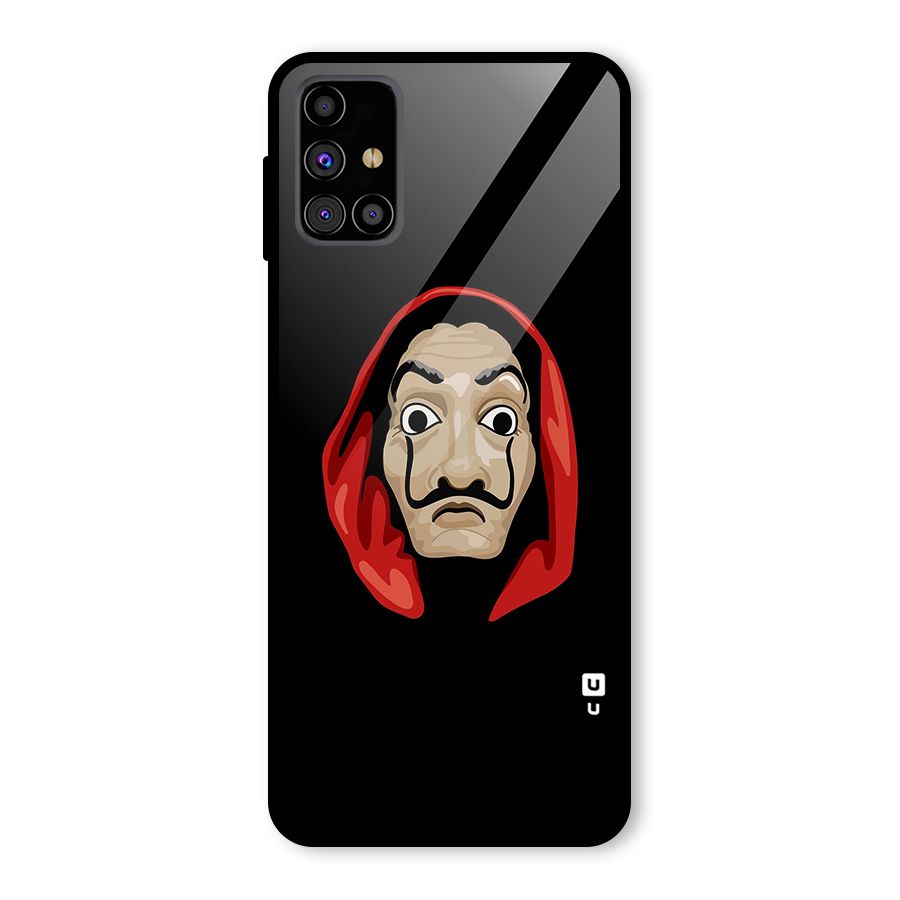 Money Heist Mask Glass Back Case for Galaxy M31s