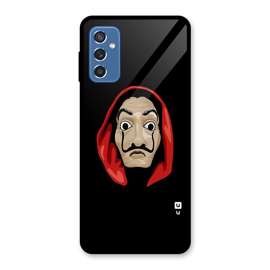 Money Heist Mask Glass Back Case for Galaxy M52 5G