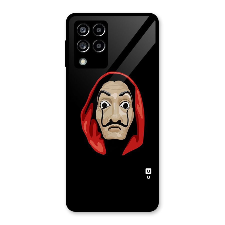 Money Heist Mask Glass Back Case for Galaxy M53 5G