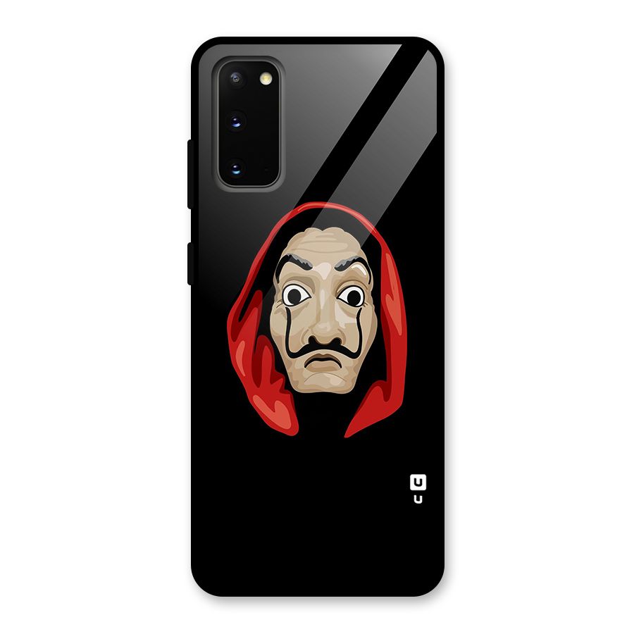 Money Heist Mask Glass Back Case for Galaxy S20