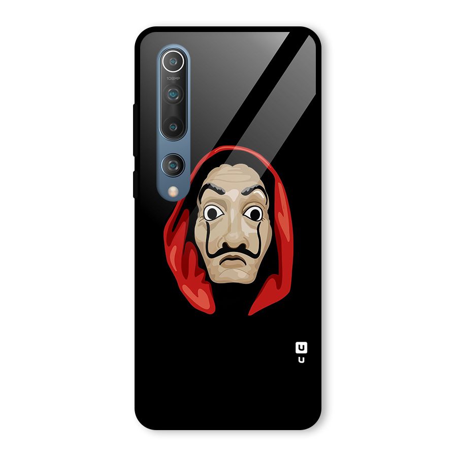 Money Heist Mask Glass Back Case for Mi 10