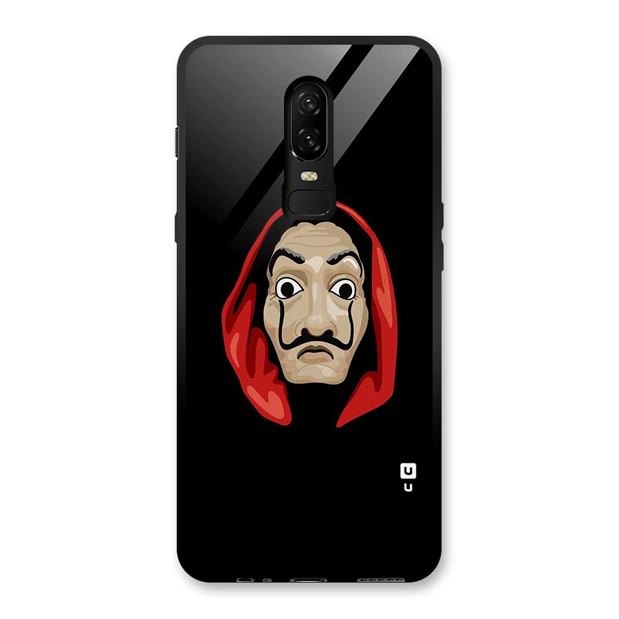 Money Heist Mask Glass Back Case for OnePlus 6