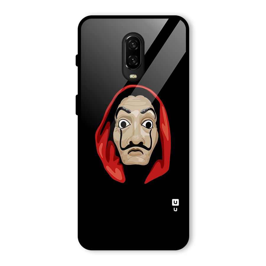 Money Heist Mask Glass Back Case for OnePlus 6T