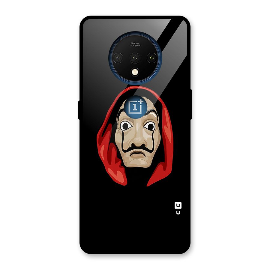 Money Heist Mask Glass Back Case for OnePlus 7T