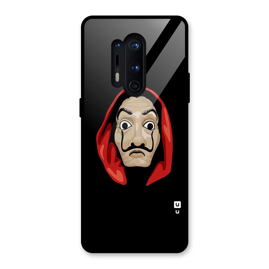 Money Heist Mask Glass Back Case for OnePlus 8 Pro