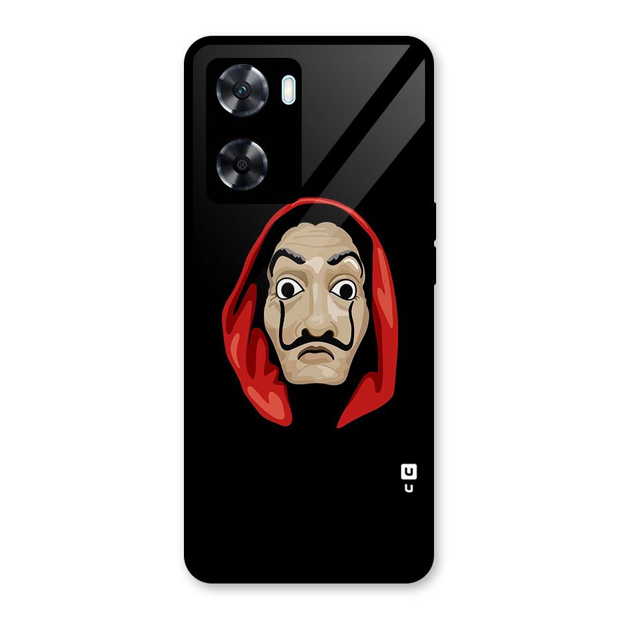 Money Heist Mask Glass Back Case for Oppo A77