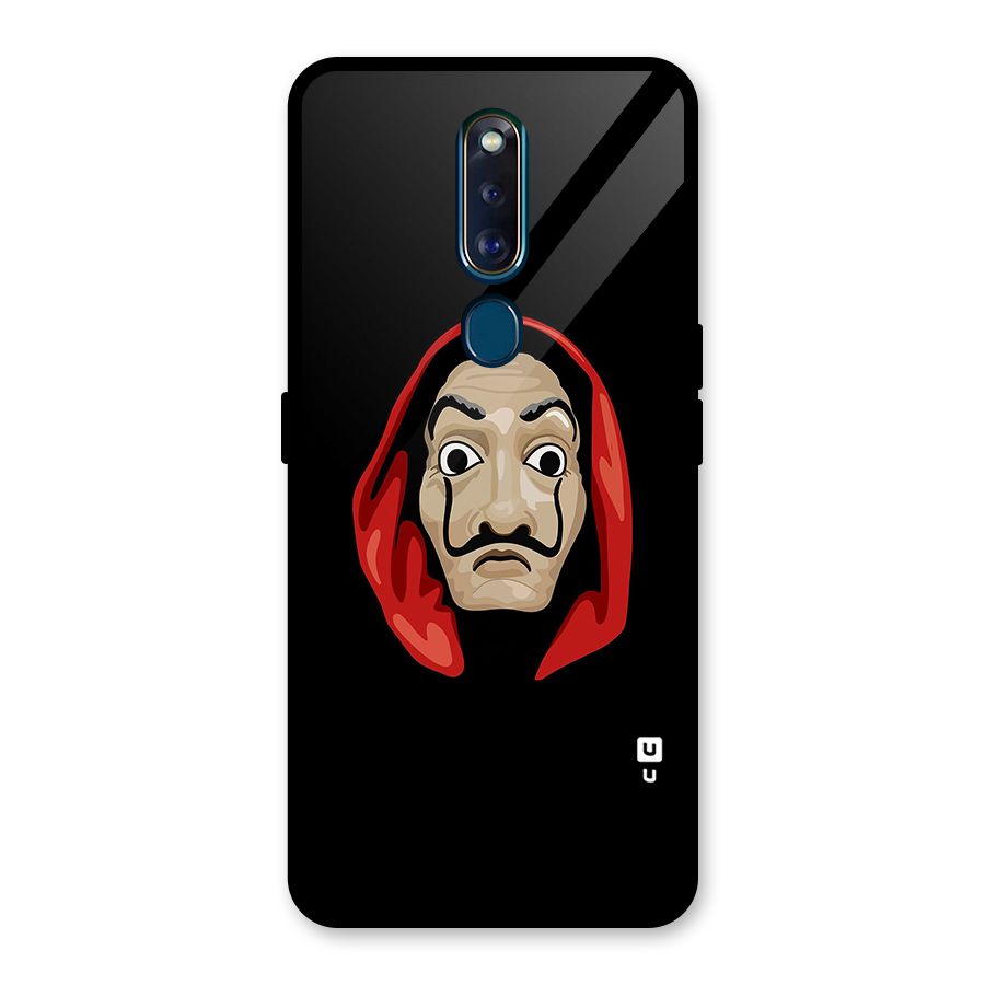 Money Heist Mask Glass Back Case for Oppo F11 Pro