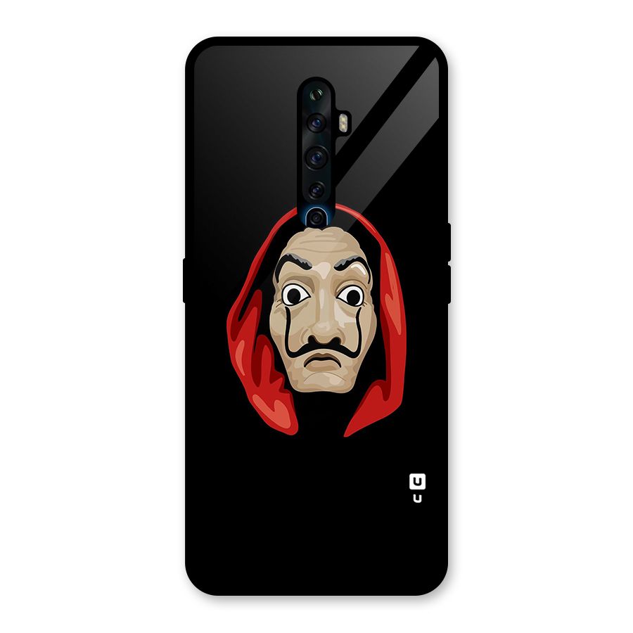 Money Heist Mask Glass Back Case for Oppo Reno2 Z