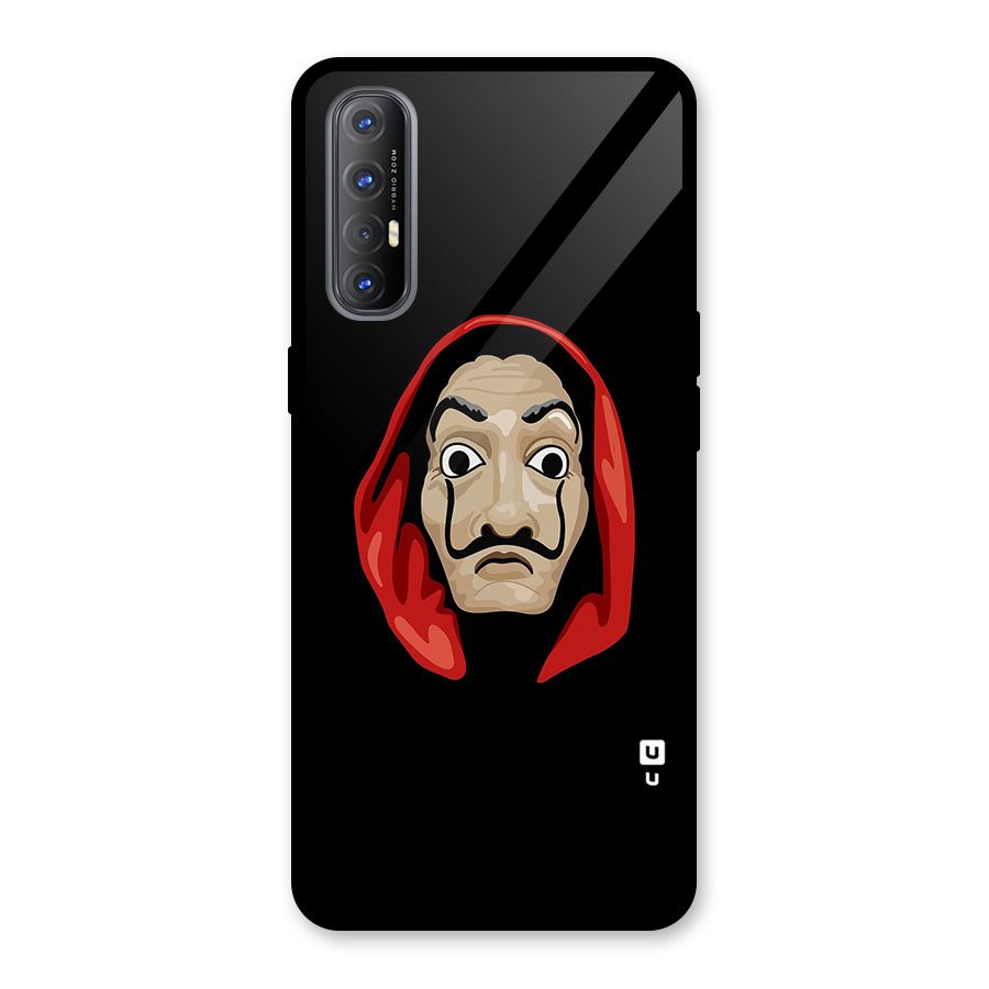 Money Heist Mask Glass Back Case for Oppo Reno3 Pro