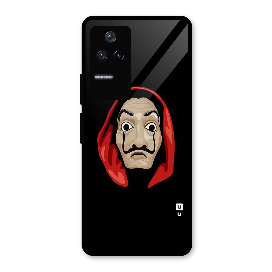 Money Heist Mask Glass Back Case for Poco F4 5G