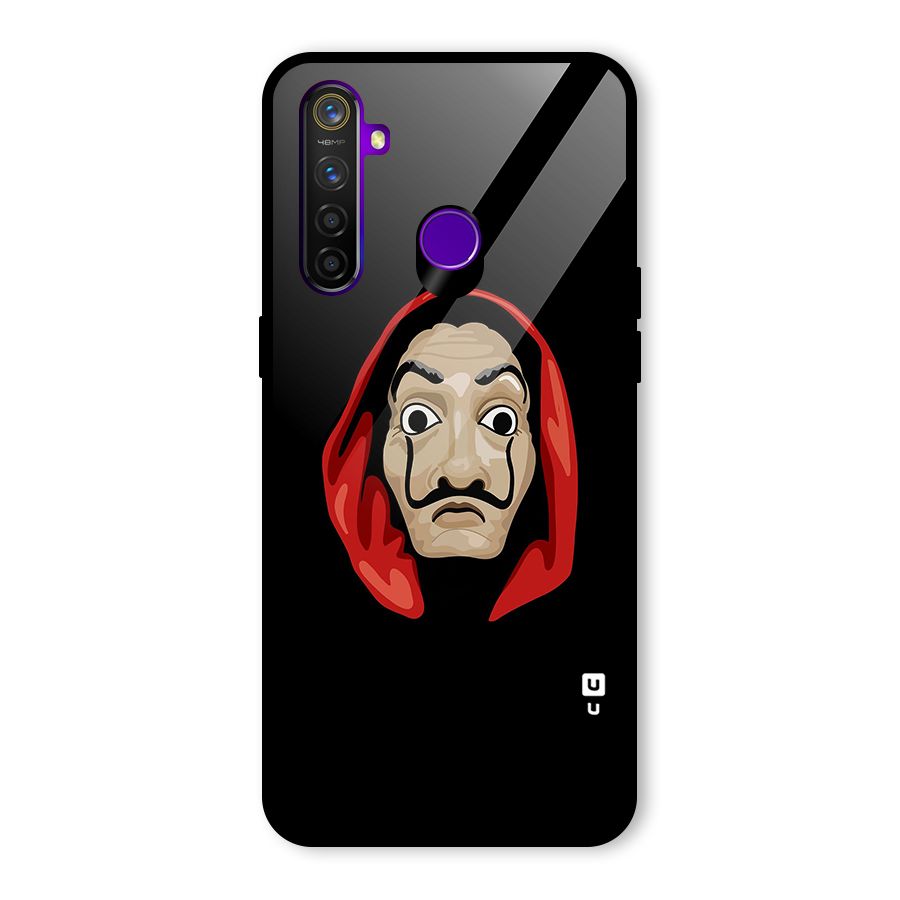 Money Heist Mask Glass Back Case for Realme 5 Pro