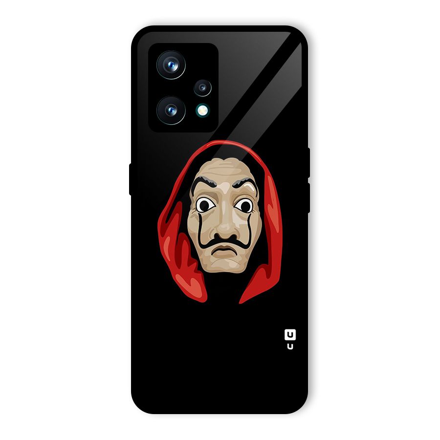 Money Heist Mask Glass Back Case for Realme Narzo 50 Pro