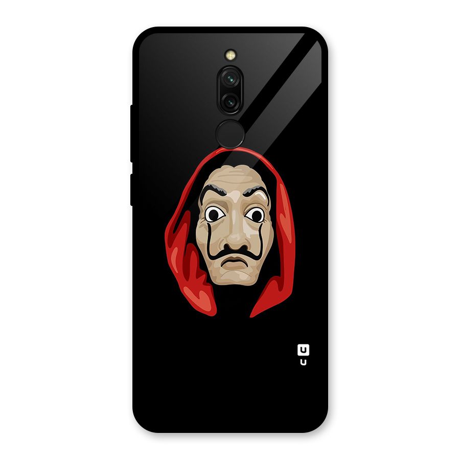 Money Heist Mask Glass Back Case for Redmi 8