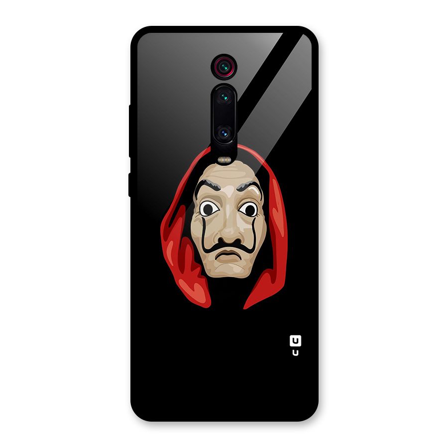Money Heist Mask Glass Back Case for Redmi K20