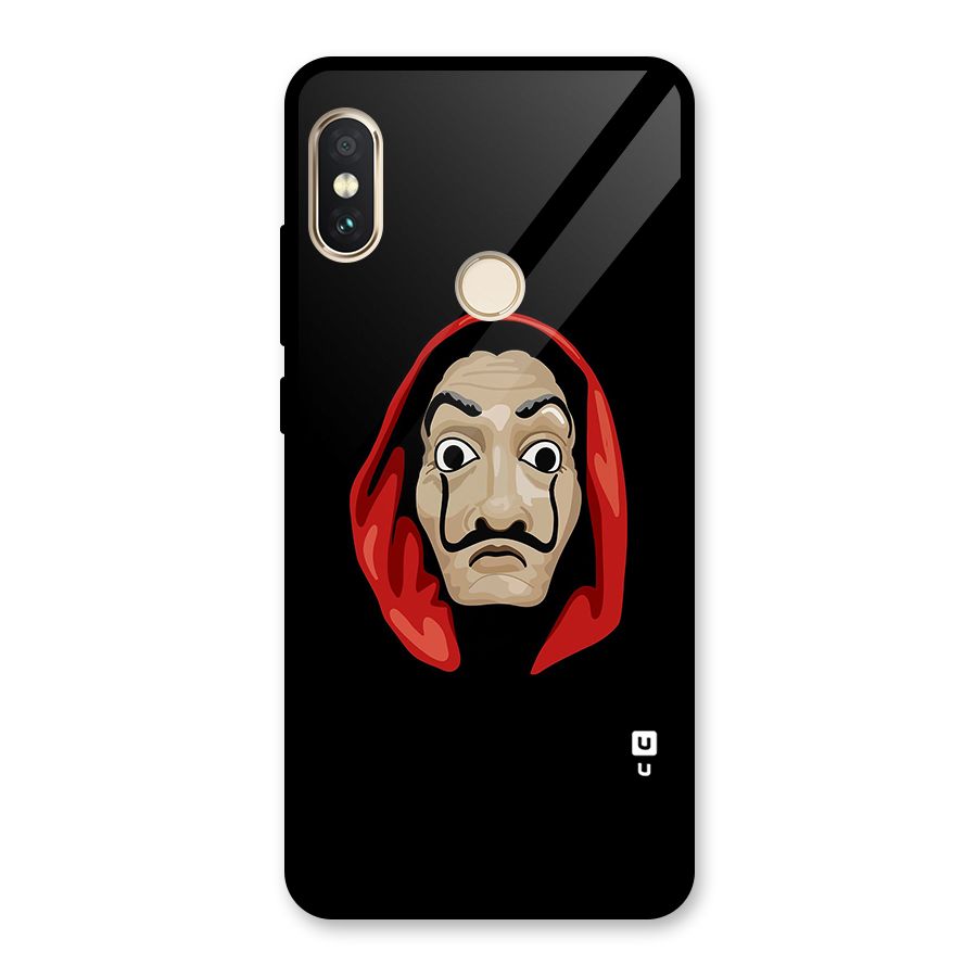 Money Heist Mask Glass Back Case for Redmi Note 5 Pro