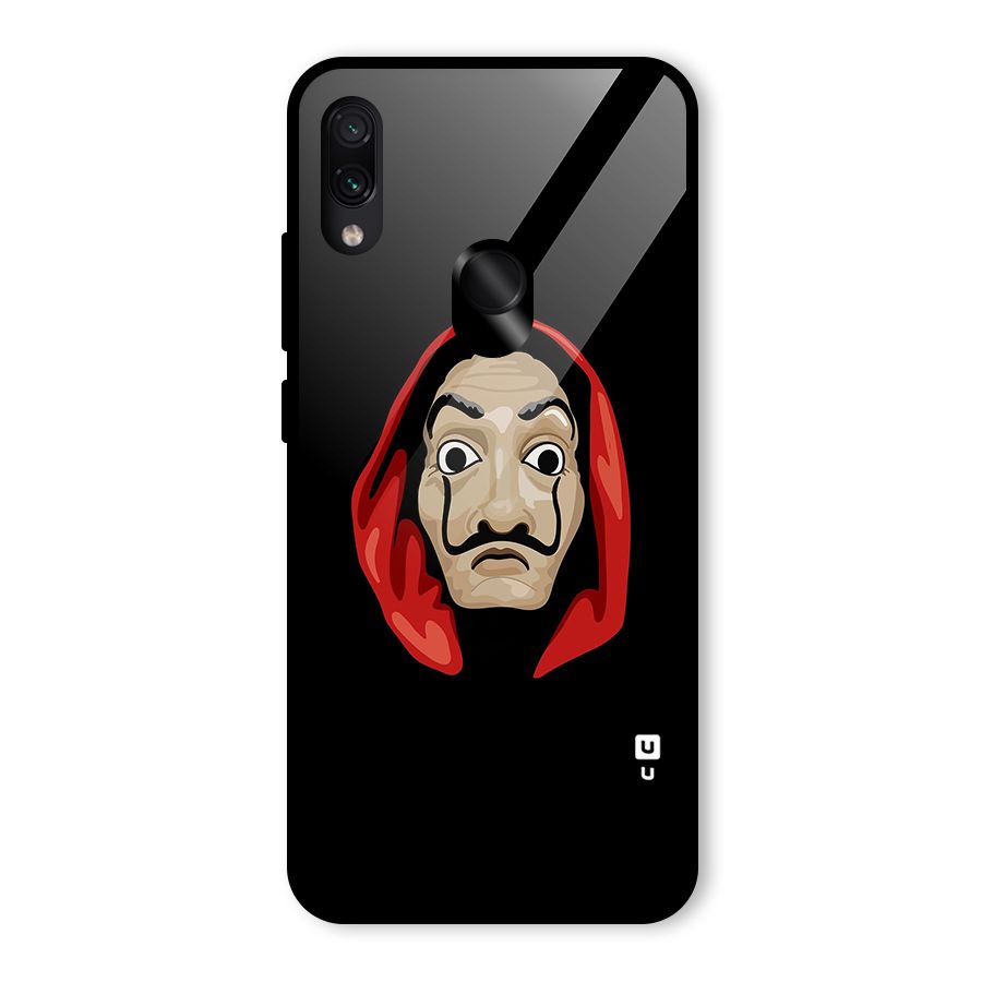 Money Heist Mask Glass Back Case for Redmi Note 7