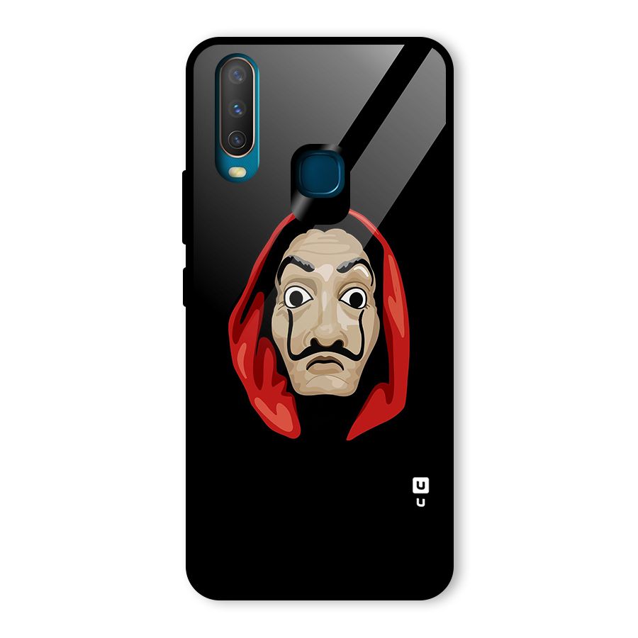 Money Heist Mask Glass Back Case for Vivo U10