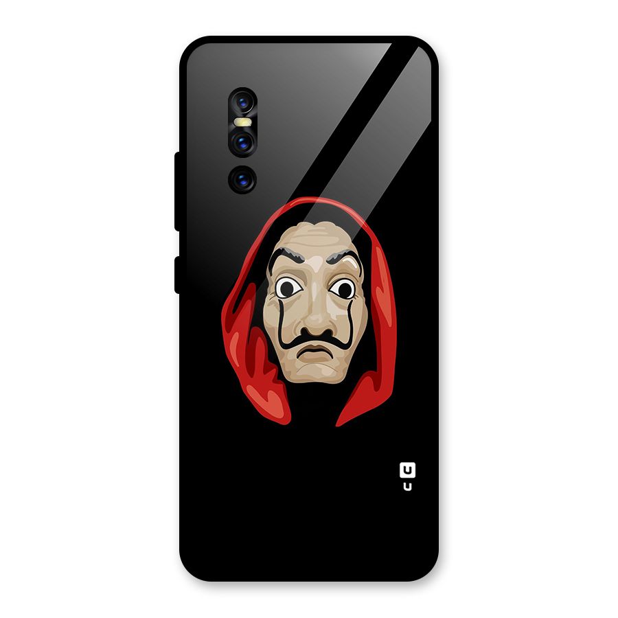 Money Heist Mask Glass Back Case for Vivo V15 Pro