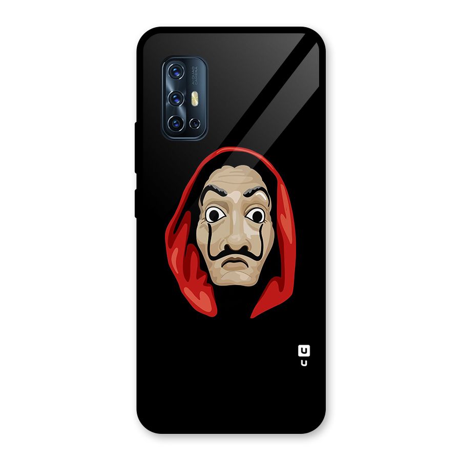Money Heist Mask Glass Back Case for Vivo V17