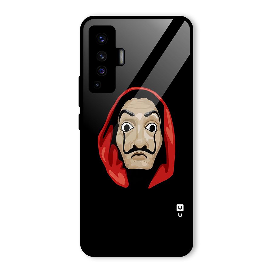 Money Heist Mask Glass Back Case for Vivo X50