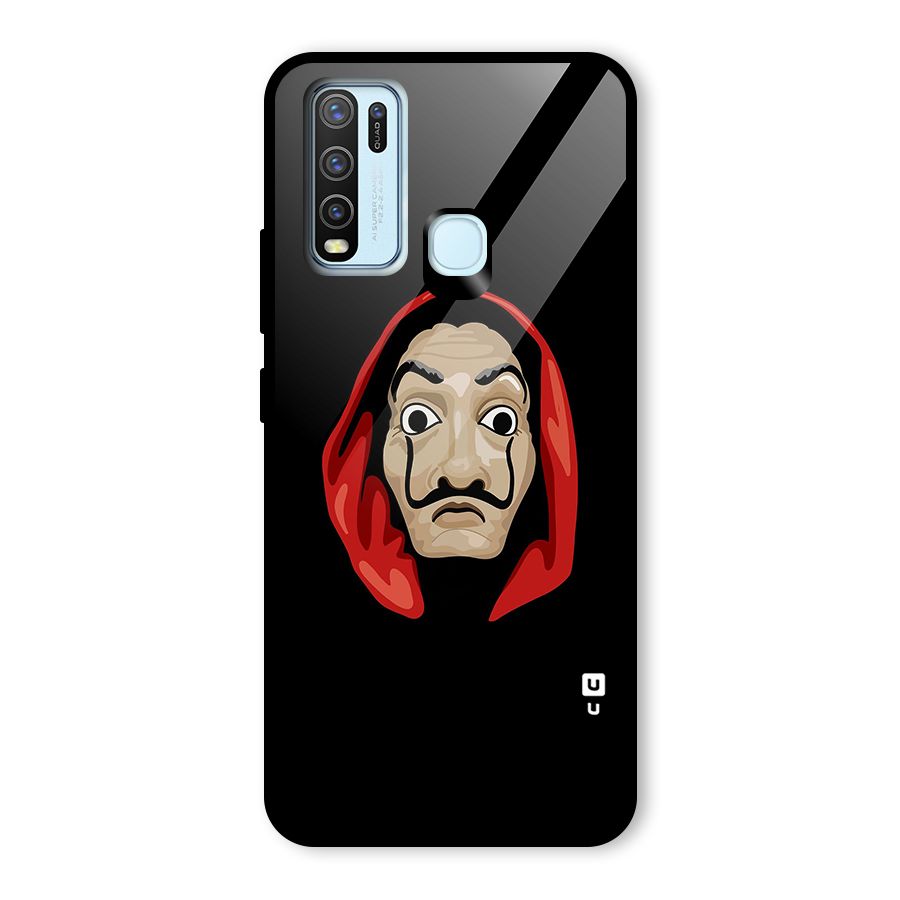 Money Heist Mask Glass Back Case for Vivo Y50