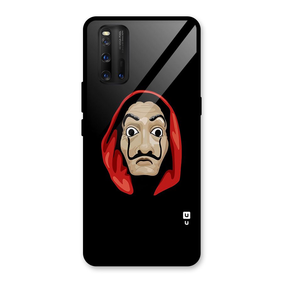 Money Heist Mask Glass Back Case for Vivo iQOO 3