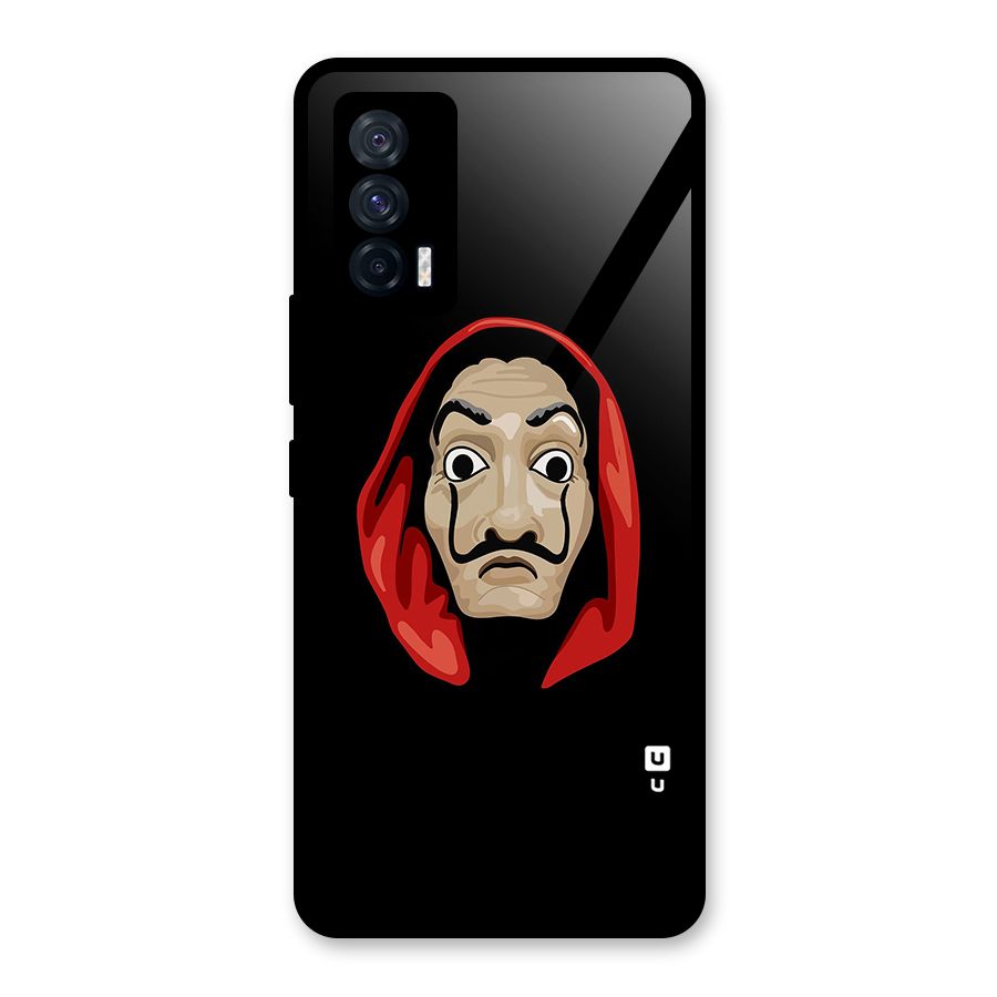 Money Heist Mask Glass Back Case for Vivo iQOO 7 5G