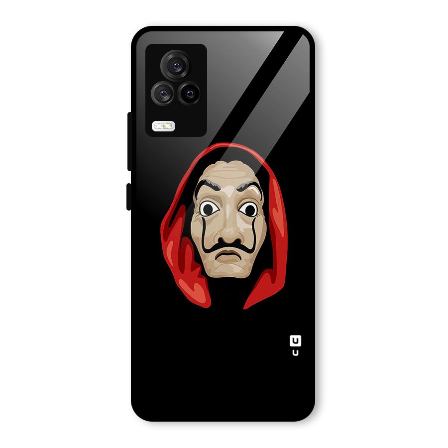 Money Heist Mask Glass Back Case for Vivo iQOO 7 Legend 5G