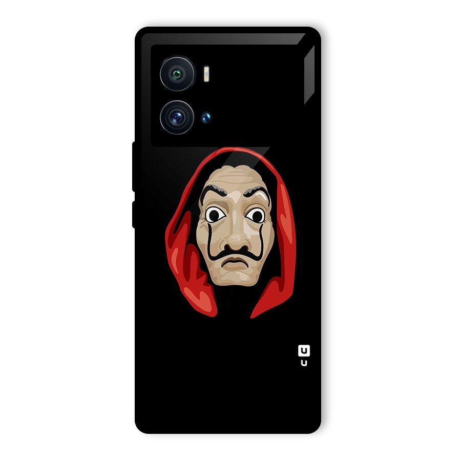 Money Heist Mask Glass Back Case for Vivo iQOO 9 Pro