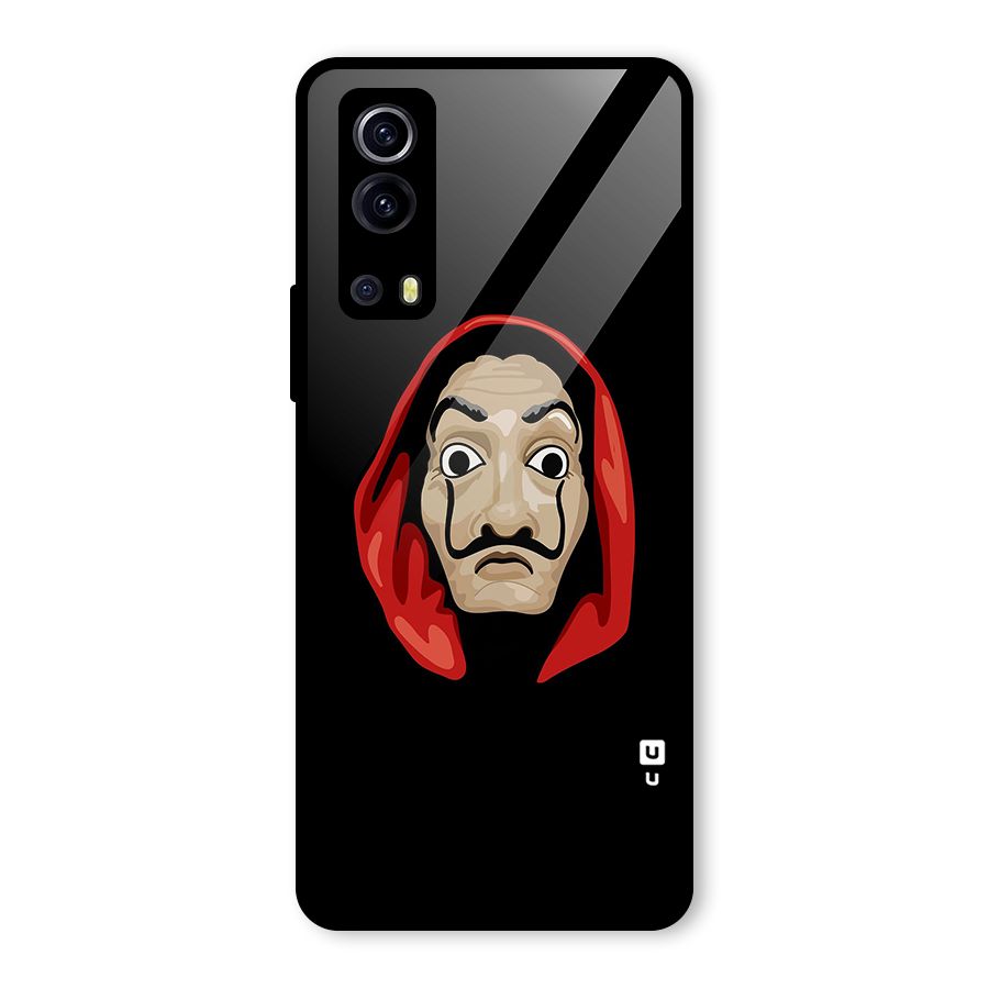 Money Heist Mask Glass Back Case for Vivo iQOO Z3