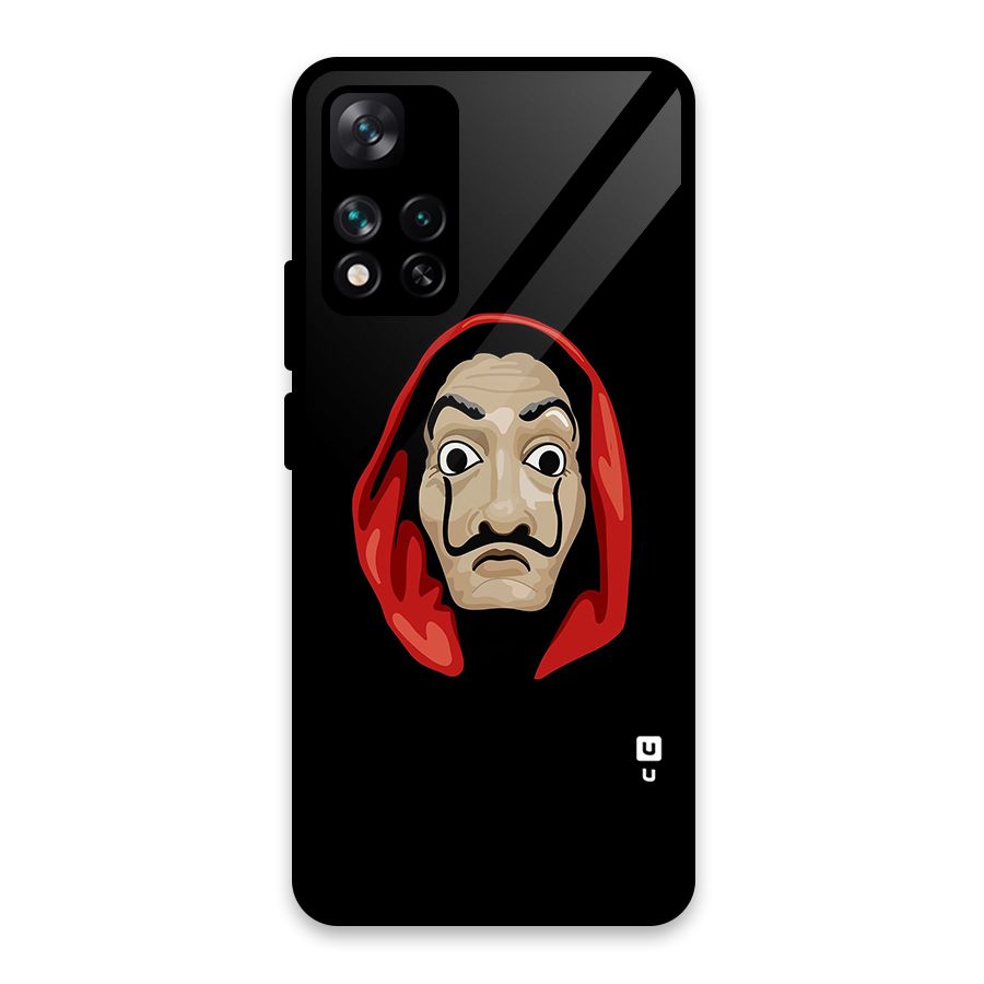 Money Heist Mask Glass Back Case for Xiaomi 11i HyperCharge 5G
