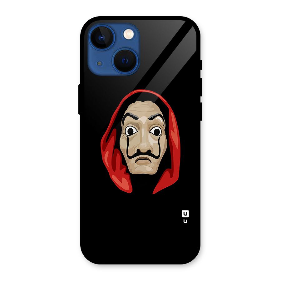 Money Heist Mask Glass Back Case for iPhone 13 Mini