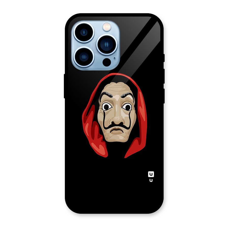 Money Heist Mask Glass Back Case for iPhone 13 Pro