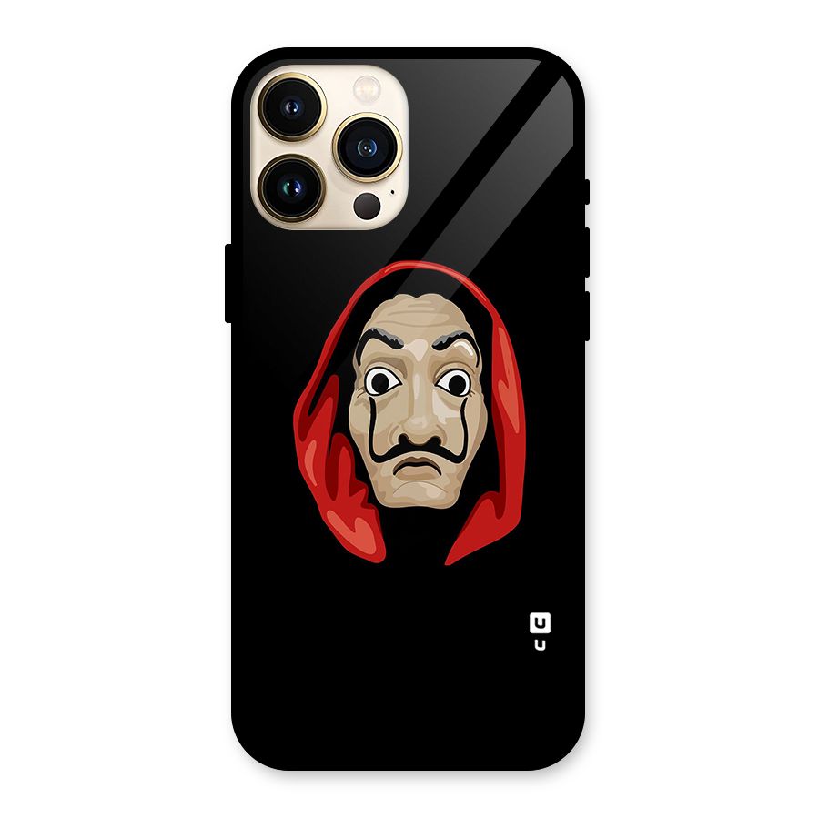 Money Heist Mask Glass Back Case for iPhone 13 Pro Max