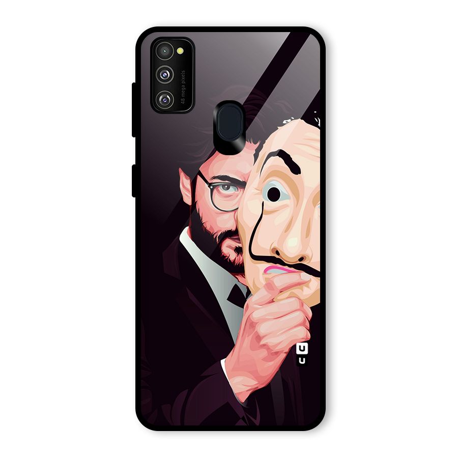 Money Heist Professor Art Glass Back Case for Galaxy M30s