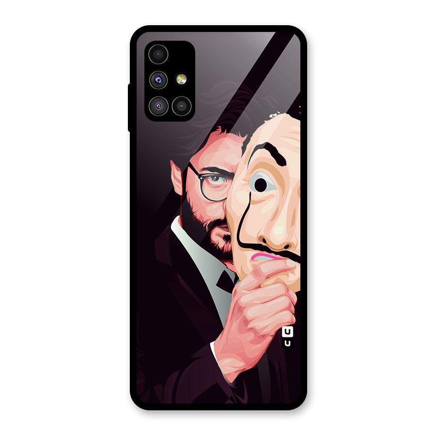 Money Heist Professor Art Glass Back Case for Galaxy M51