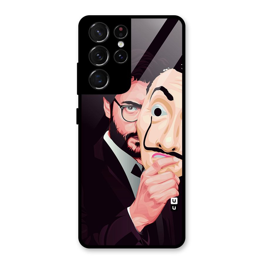 Money Heist Professor Art Glass Back Case for Galaxy S21 Ultra 5G