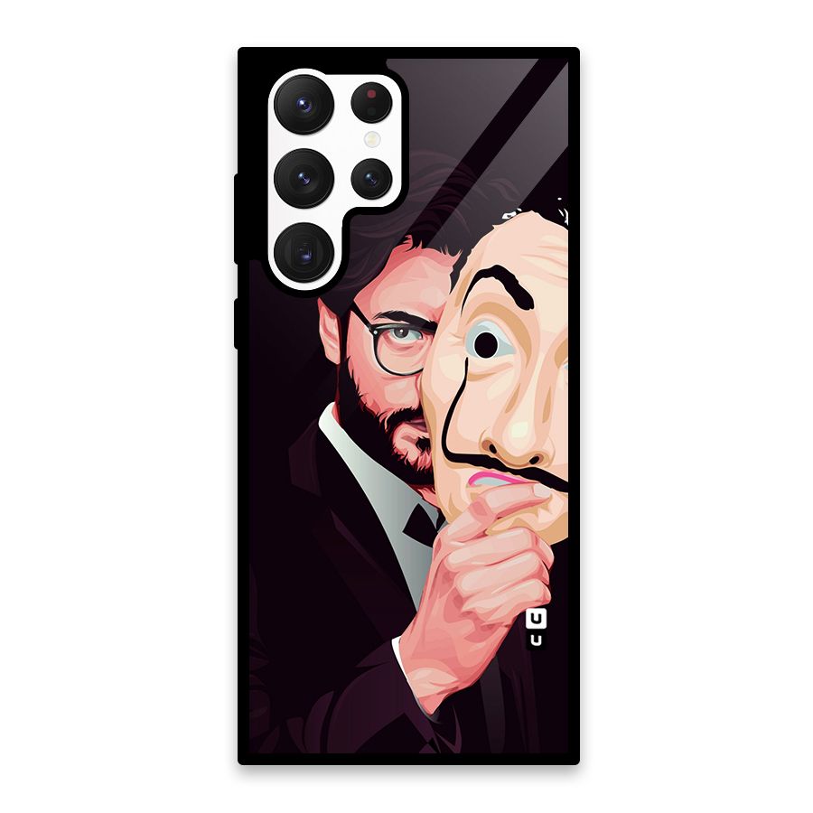 Money Heist Professor Art Glass Back Case for Galaxy S22 Ultra 5G
