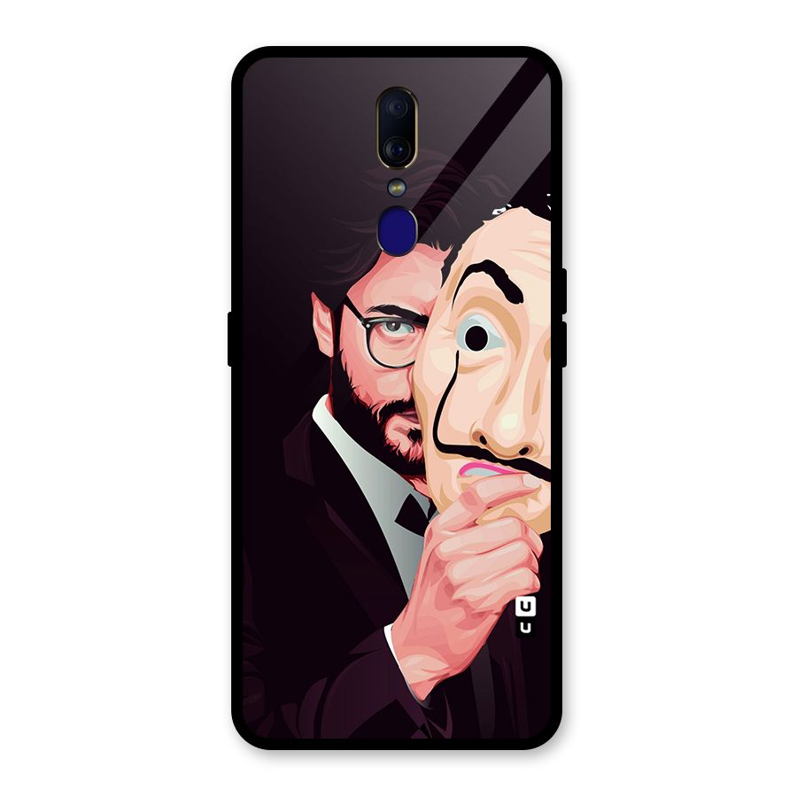 Money Heist Professor Art Glass Back Case for Oppo F11