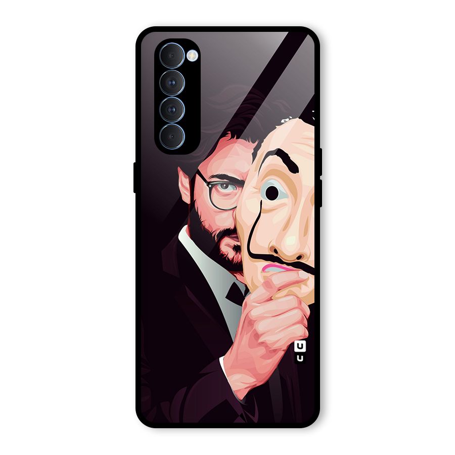 Money Heist Professor Art Glass Back Case for Oppo Reno4 Pro
