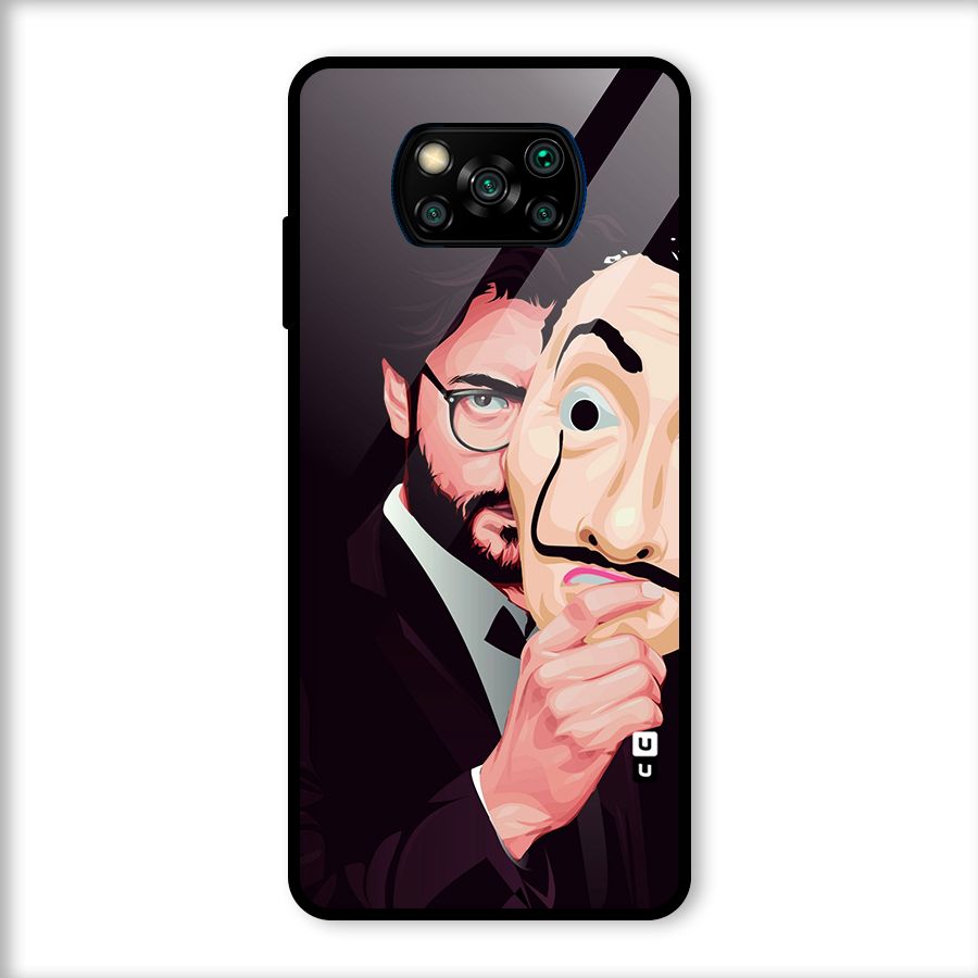 Money Heist Professor Art Glass Back Case for Poco X3