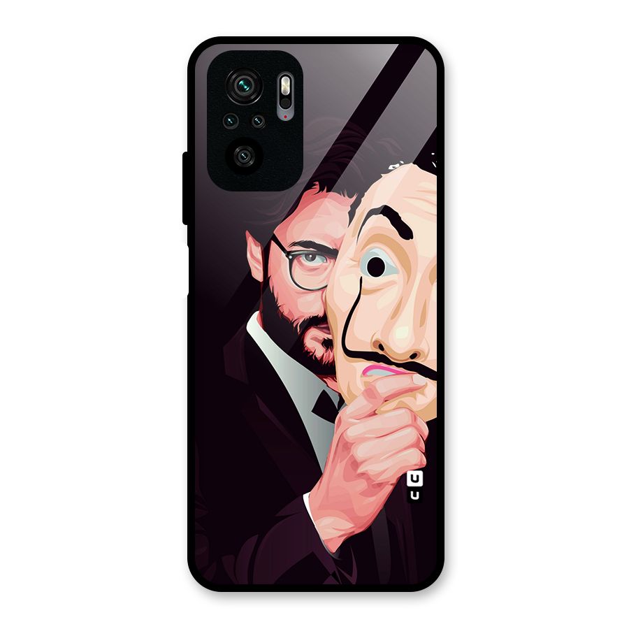 Money Heist Professor Art Glass Back Case for Redmi Note 10S